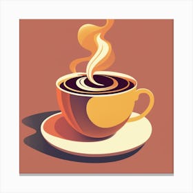 Coffee Cup With Steam Poster 1 Canvas Print