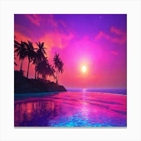 Sunset At The Beach 3 Canvas Print