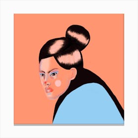 Asian Girl Square Canvas Print