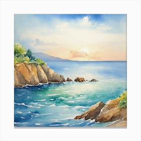 Watercolor Seascape Canvas Print