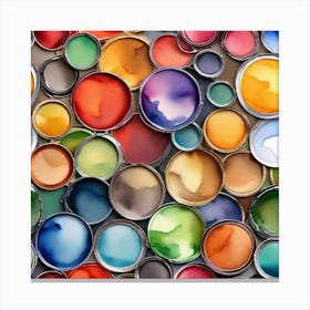 Paint Cans Background Canvas Print