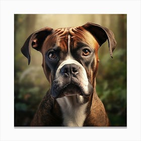 Boxer Dog Portrait Canvas Print