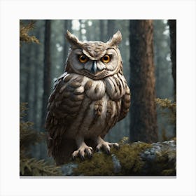 Owl In The Forest 132 Canvas Print