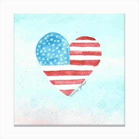 Patriotic Heart America Canvas Print