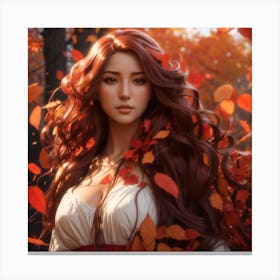 Absolute Reality V16 Girl With Super Long Hair Hair Becoming A 0 Canvas Print