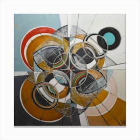 abstract painting with geometric 14 Canvas Print