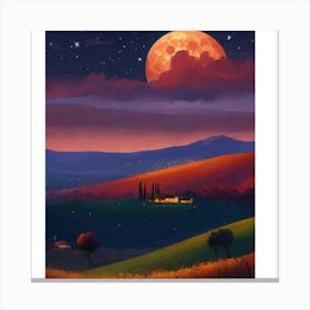 Full Moon Over Tuscany Canvas Print