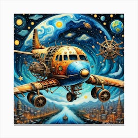 Steampunk Airplane Canvas Print