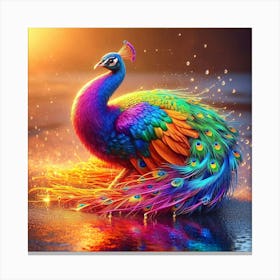 Colorful Peacock Canvas Print