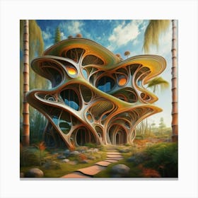 Huge colorful futuristic house design with vibrant details 20 Canvas Print