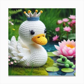 Amigurumi, Swan 2 Canvas Print