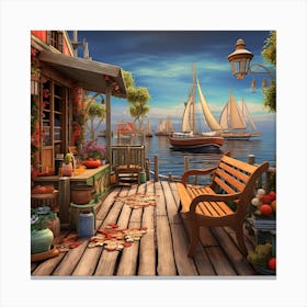 Sailor'S Cottage Canvas Print