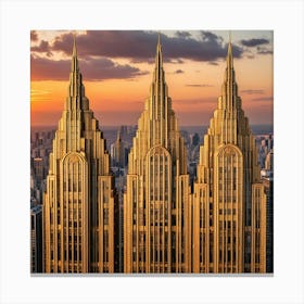 Sunset At The Empire State Building Canvas Print
