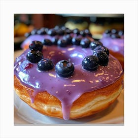 Donuts With Blueberry Glaze Canvas Print