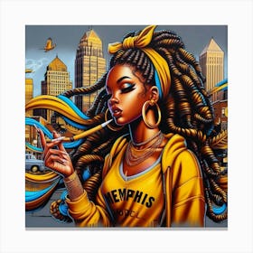 Memphis Urban Girl Canvas Print