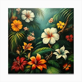 Tropical Flowers Art 11 Canvas Print