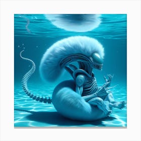 Alien Meditating Under Water 1 Canvas Print