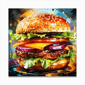 Burger Art Fusion Modern Delight Canvas Print