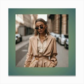 Woman In A Trench Coat Canvas Print