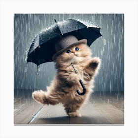 Cat In The Rain 1 Canvas Print