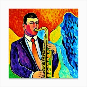 Saxophone Player Canvas Print