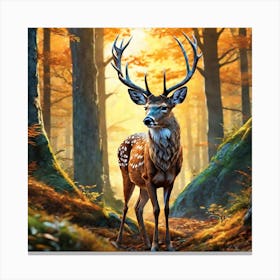 Deer In The Forest 135 Canvas Print