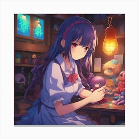 Anime Girl In A Room Canvas Print