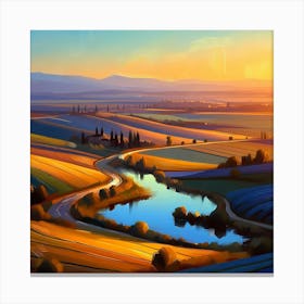 Sunset In Tuscany 1 Canvas Print