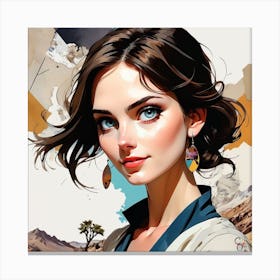 Girl In The Desert Canvas Print