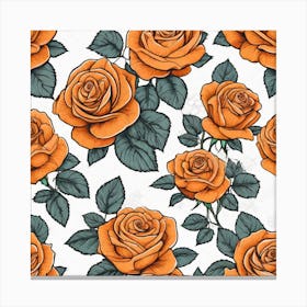 Realistic Orange Rose Flat Surface Pattern For Background Use Ultra Hd Realistic Vivid Colors Hi (7) Canvas Print