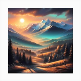 Sunset In The Mountains 31 Canvas Print