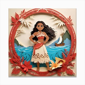 Moana Paper Cut Art Canvas Print