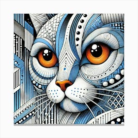 Topaz Shadow City Cat Canvas Print