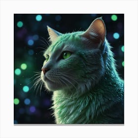 Green Cat Canvas Print