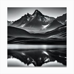 Mountain Range Reflected In A Lake Canvas Print