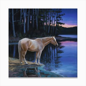 Horse By The Water 9 Canvas Print