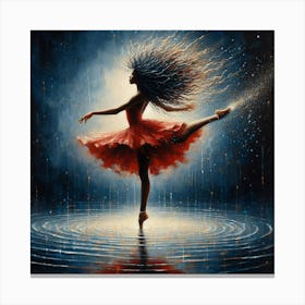 Ballerina In The Rain Canvas Print