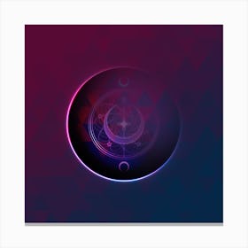 Geometric Neon Glyph on Jewel Tone Triangle Pattern 315 Canvas Print