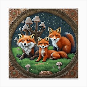 Foxes Canvas Print