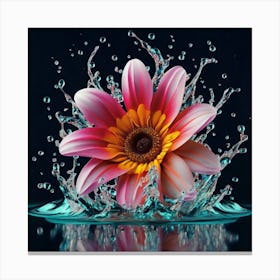 Splashing Water Flowers Canvas Print