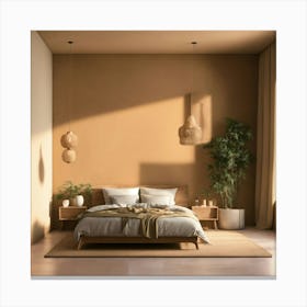 A Room With A Solid Color Background，Featuring Pri Canvas Print