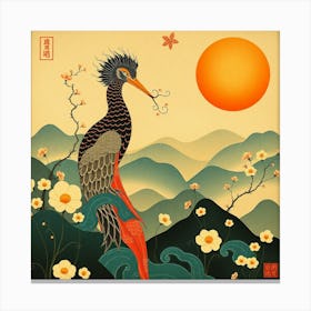 Chinese Heron Canvas Print