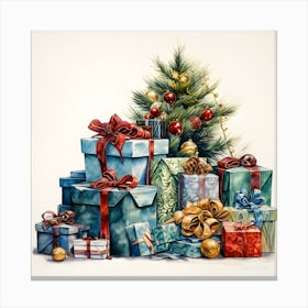 Elegant Christmas Giftbox Ilustration Series007 Canvas Print