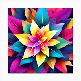 Colorful leaves patterns Canvas Print