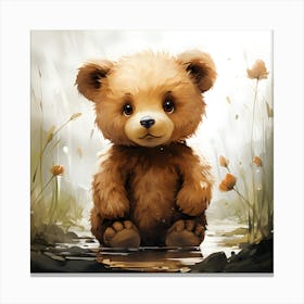 Sweet Bear Heartwarming Art Canvas Print