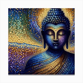 "Tranquil Awakening: Buddha in a Dotscape" - This piece is a serene portrayal of the Buddha, composed entirely of a spectrum of colored dots that come together to form a tranquil visage. The gradient from golden hues to deep blues symbolizes enlightenment, from the earthly to the divine. This pointillist approach adds a unique texture and depth, inviting contemplation and calm. Ideal for spaces dedicated to reflection or meditation, this artwork serves as a focal point for inner peace, blending traditional Buddhist iconography with a modern artistic technique. It’s a beautiful reminder of the path to self-awareness and spiritual awakening, making it a profound addition to any collection. Canvas Print