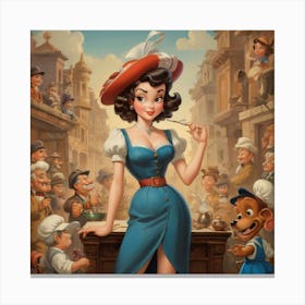 Snow White And The Seven Dwarfs paintings art print Canvas Print