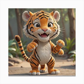 Cartoon Tiger Canvas Print