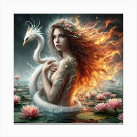 Mermaid In Water 2 Canvas Print