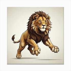 Lion Vector Illustration paint art Canvas Print